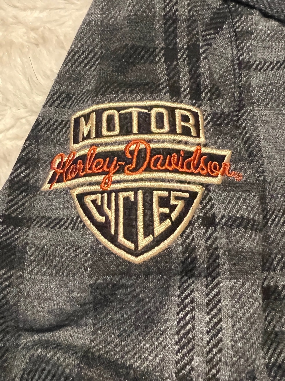 Vintage Harley-Davidson Woman’s Small, gray plaid cropped jacket, Y2K, excellent - Picture 7 of 16